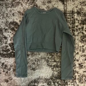 Women's Long Sleeve Ribbed Top - Gray